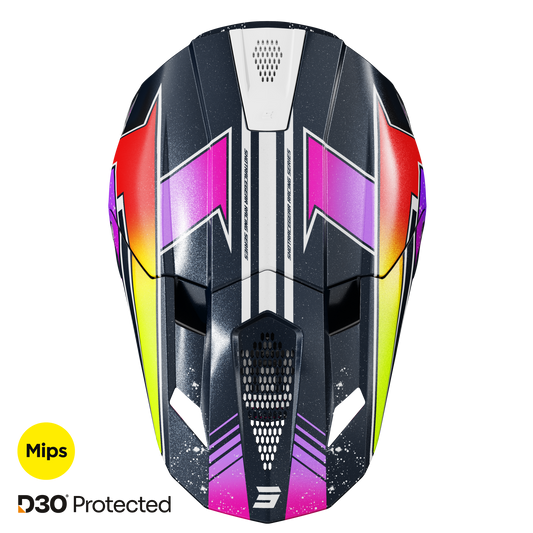 Čelada Shot Lite Racing blue neon yellow pearly