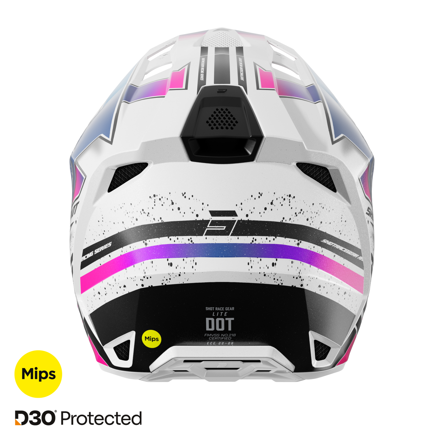 Čelada Shot Lite Racing white pink pearly