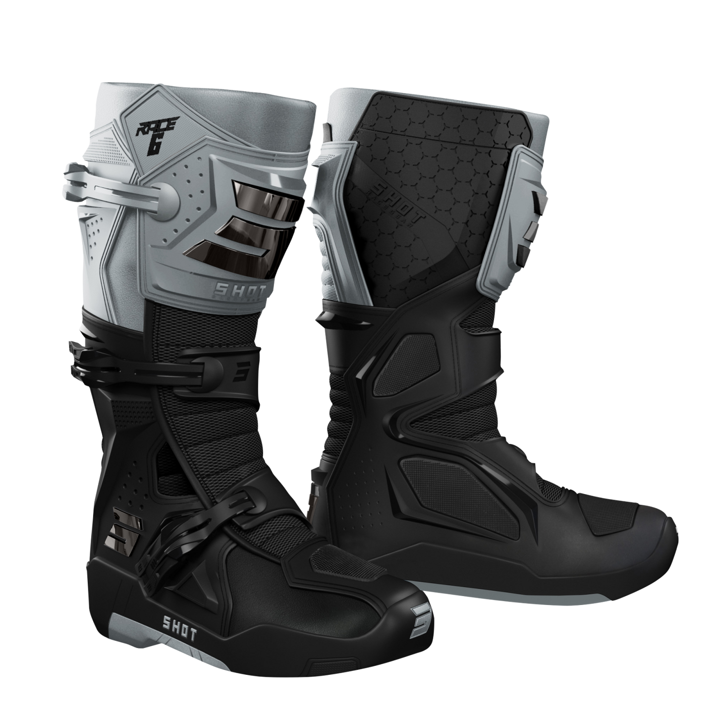 Škornji Shot Race 6 blk/grey/chrome