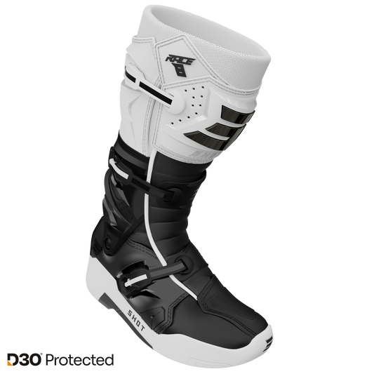 Škornji Shot Race 8 blk/wht/chrome