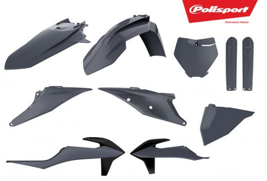 Set plastik Polisport KTM 125-450 19-22 siva
