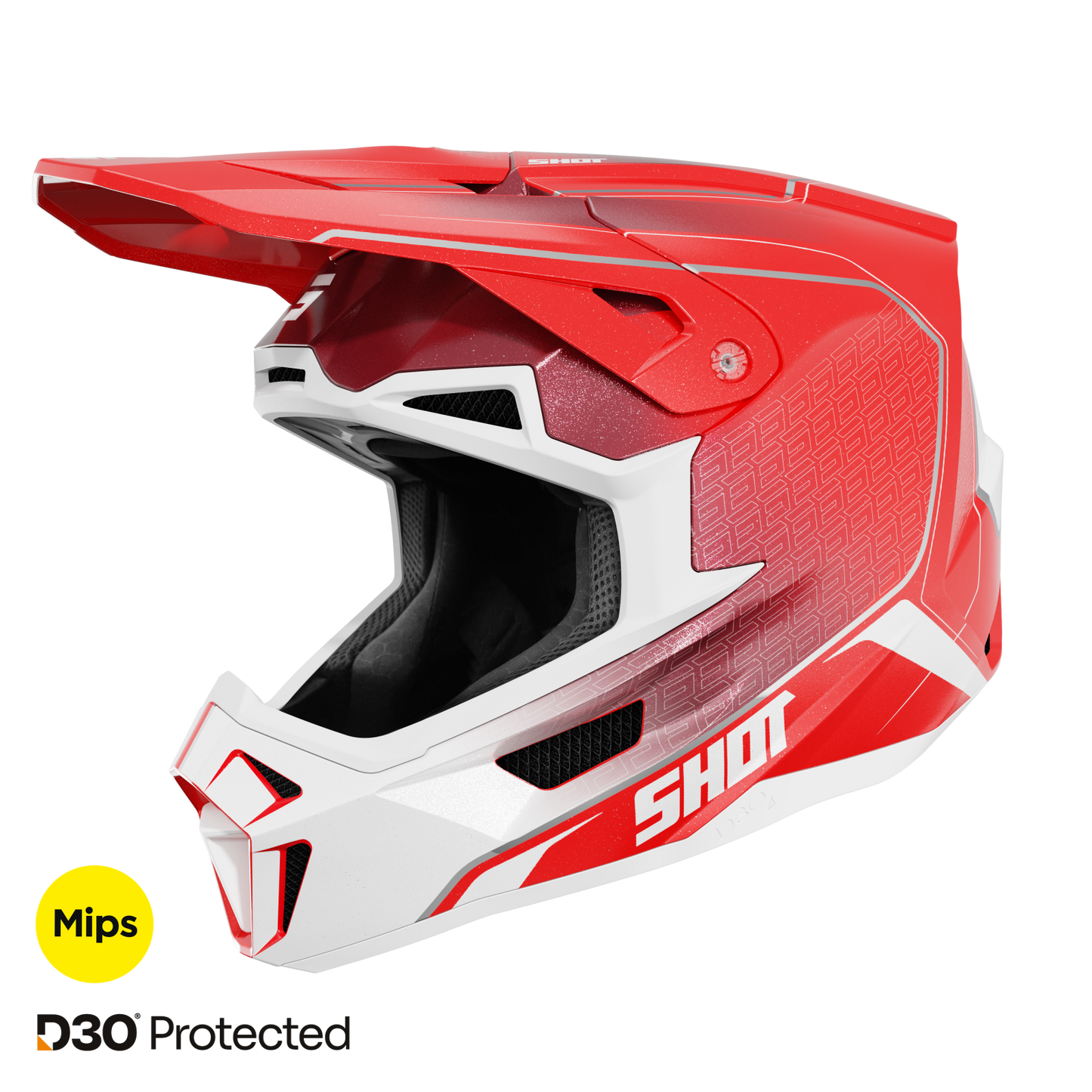 Čelada Shot Lite Challenger red pearly