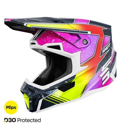 Čelada Shot Lite Racing blue neon yellow pearly