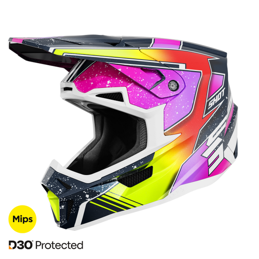 Čelada Shot Lite Racing blue neon yellow pearly