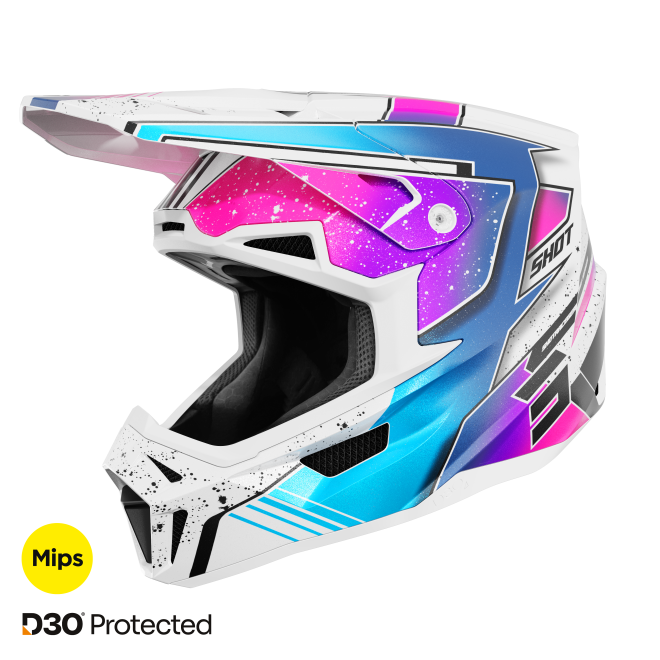 Čelada Shot Lite Racing white pink pearly