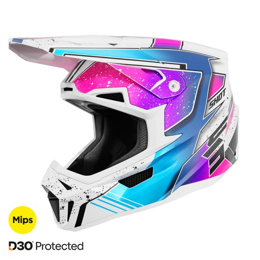 Čelada Shot Lite Racing white pink pearly