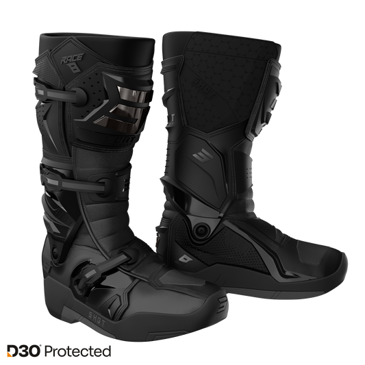 Škornji Shot Race 8 black/chrome