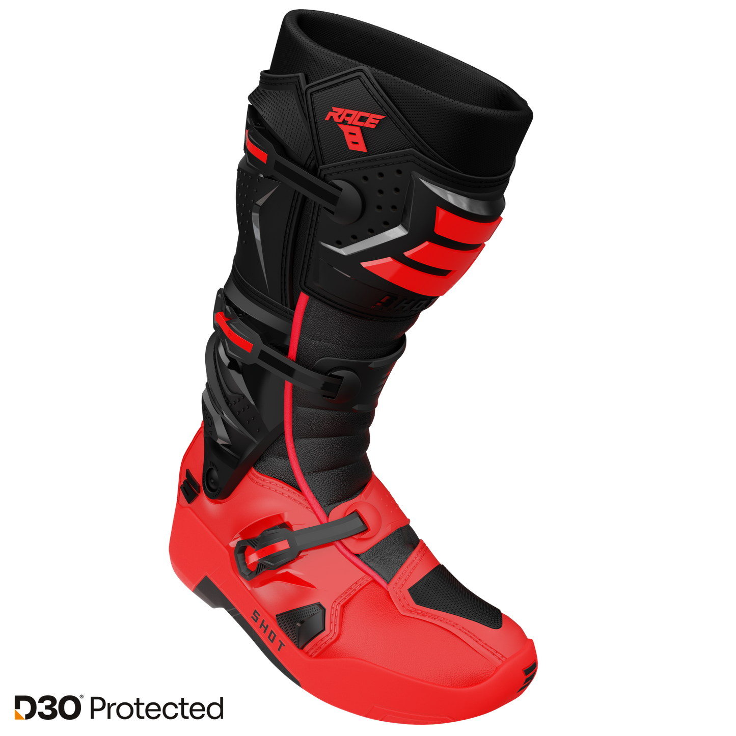 Škornji Shot Race 8 black/red