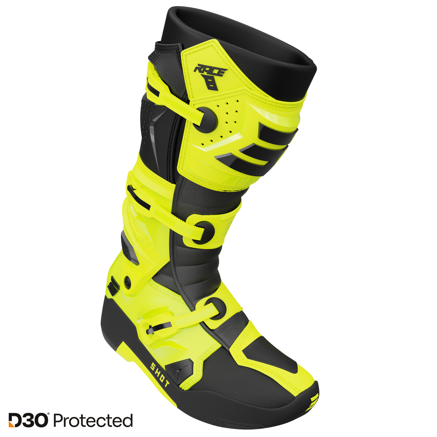 Škornji Shot Race 8 neon yellow