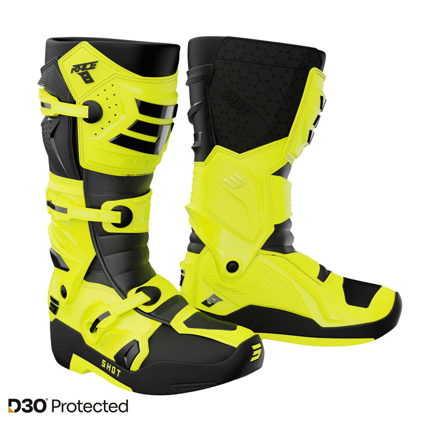 Škornji Shot Race 8 neon yellow