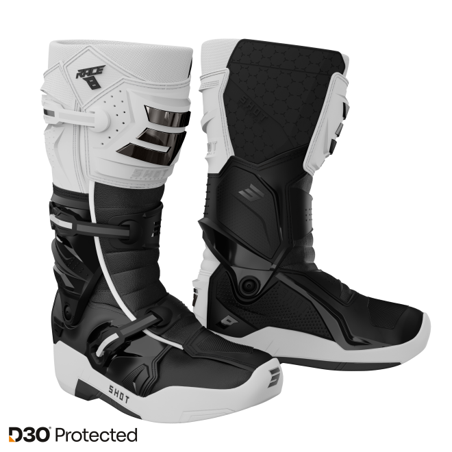 Škornji Shot Race 8 blk/wht/chrome