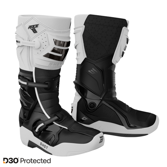 Škornji Shot Race 8 blk/wht/chrome