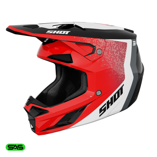 Čelada Shot Speed Hybrid red glossy