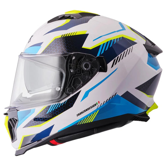 Integralna čelada GMS Gelero white-blue-yellow