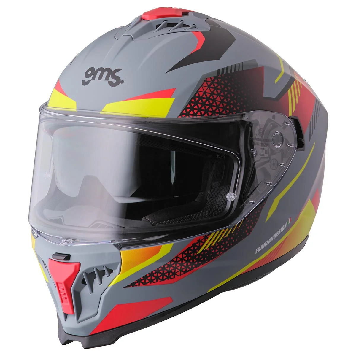 Integralna čelada GMS Gelero matt grey-yellow-red