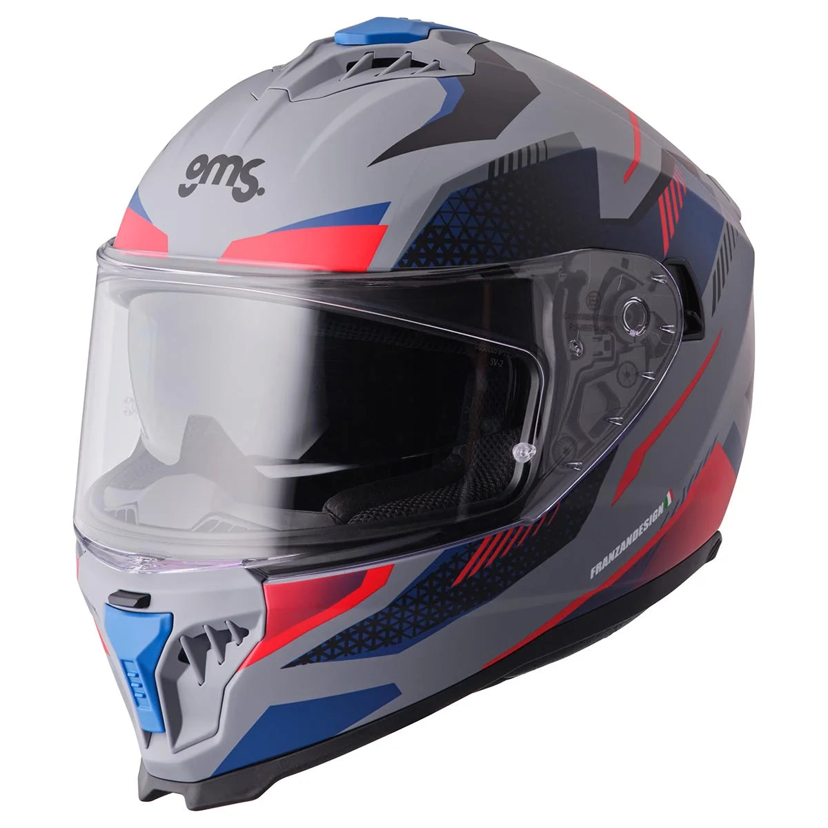 Integralna čelada GMS Gelero matt grey-blue-red