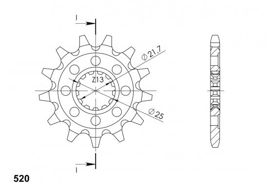 Sprednji zobnik Supersprox Kawasaki KXF450 2006-2024
