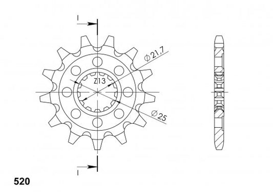 Sprednji zobnik Supersprox Kawasaki KXF450 2006-2024