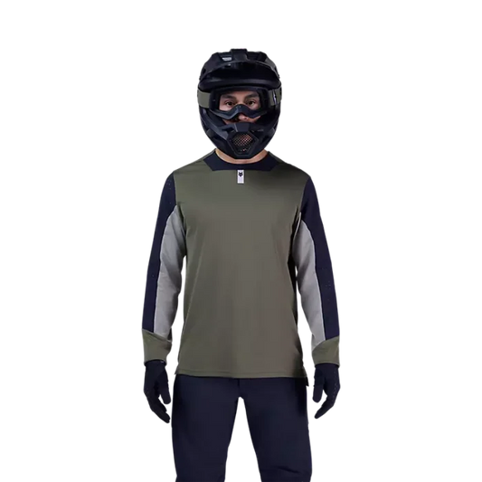 Kolesarska majica Fox defend dolg rokav zelena